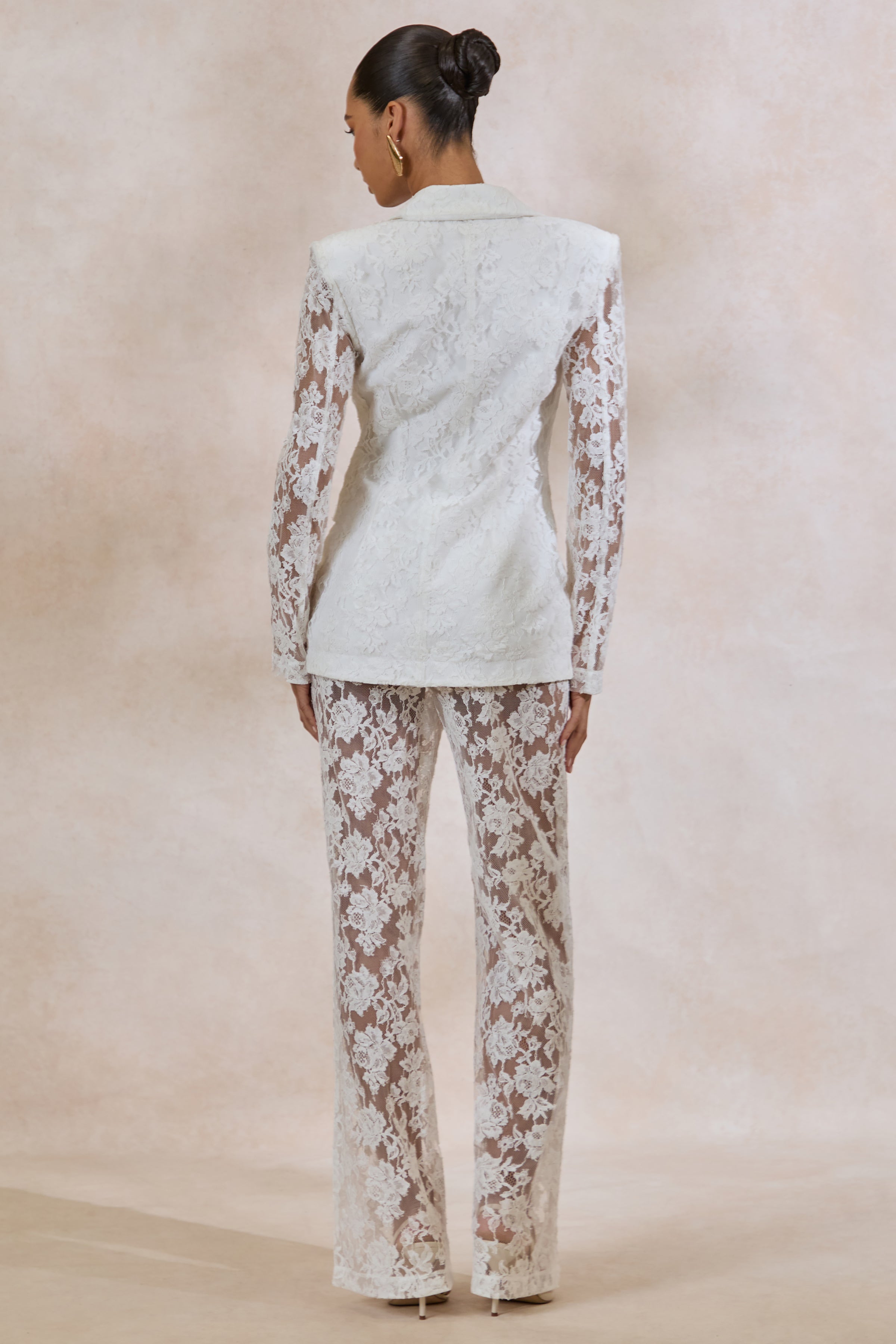 Vergia | White Lace Tailored-Blazer