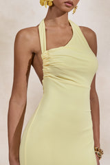 Delisse | Lemon Asymmetric-Neck Maxi Dress