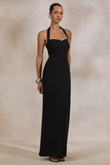 Heloira | Black Sweetheart-Neck Maxi Dress