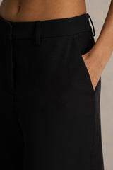 Silvia | Black Straight-Leg Trousers